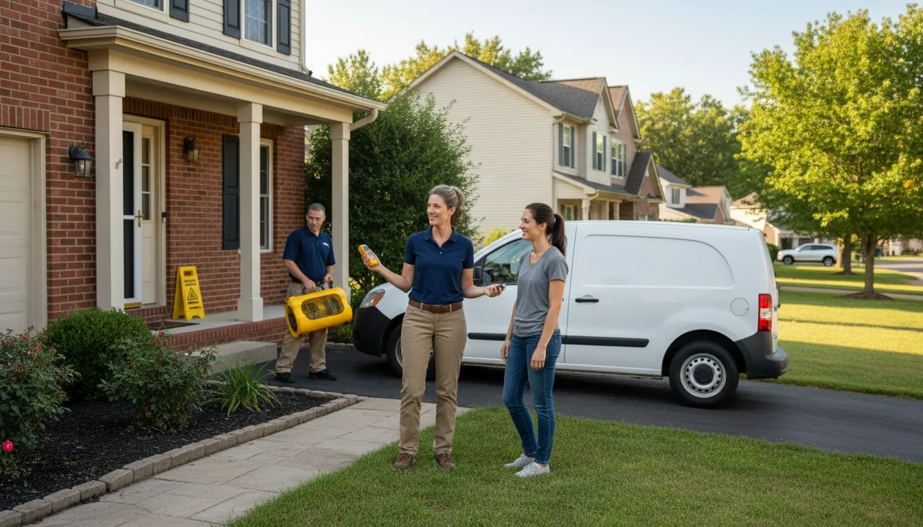Residential water damage restoration in Fombell, PA
